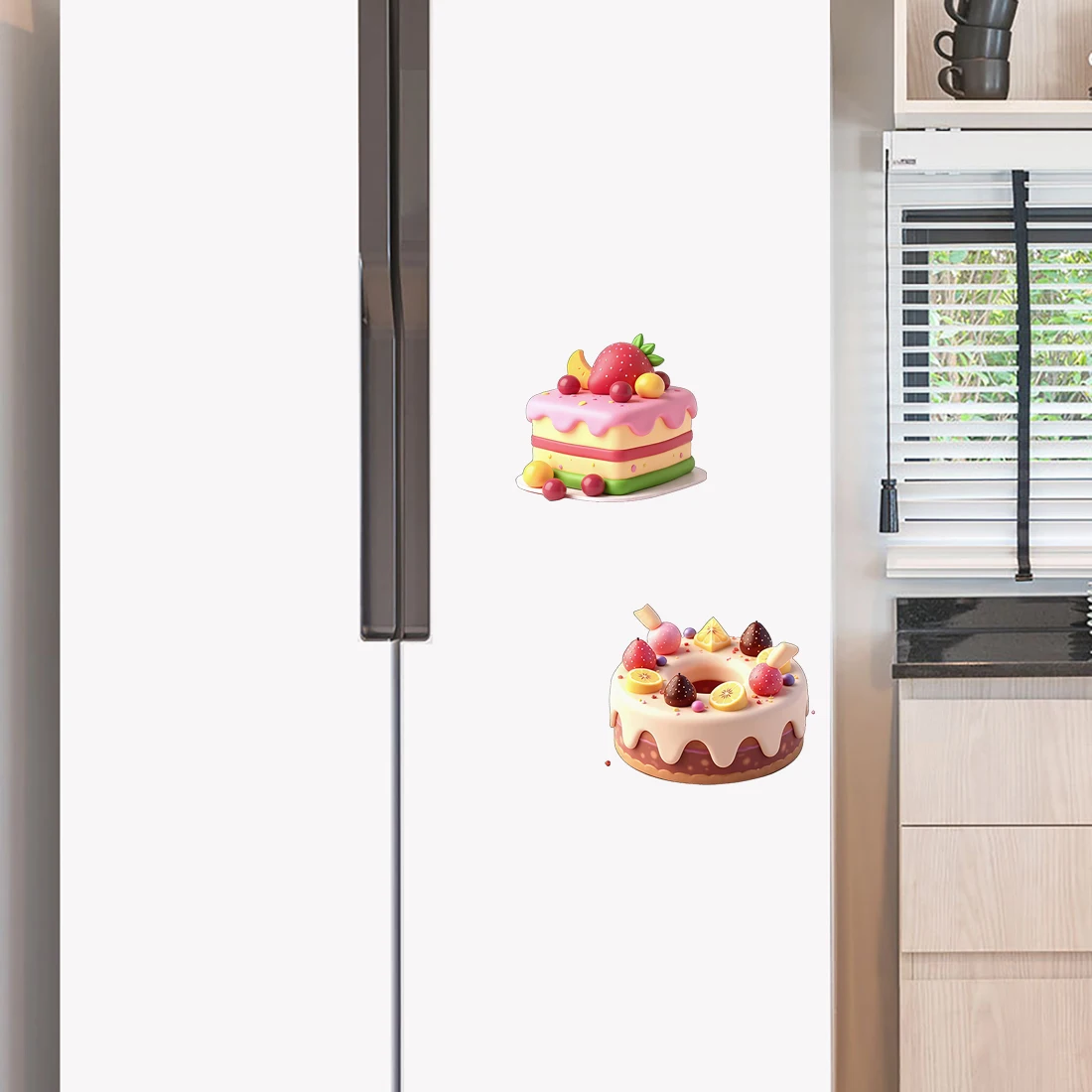 Three Ratels CG134 Delicious dessert cartoon stickers for kitchen refrigerator decorationdessert shop window decals