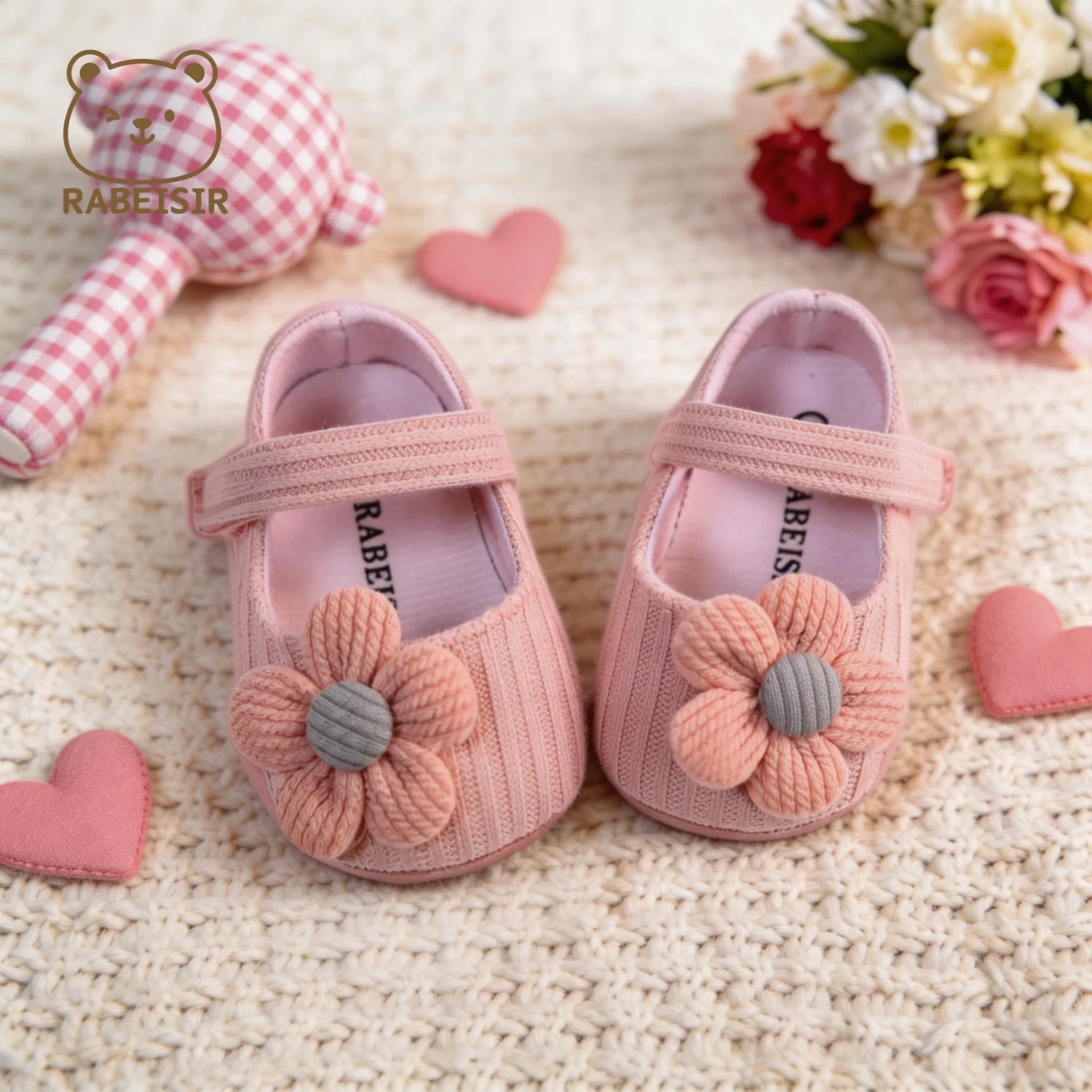 Niedliche Blumen-Mary-Jane-Flache Schuhe für Babys, trendige, leichte, weiche Schuhe für Party-Auftritte im Innen- und Außenbereich, Frühling – Detail 10