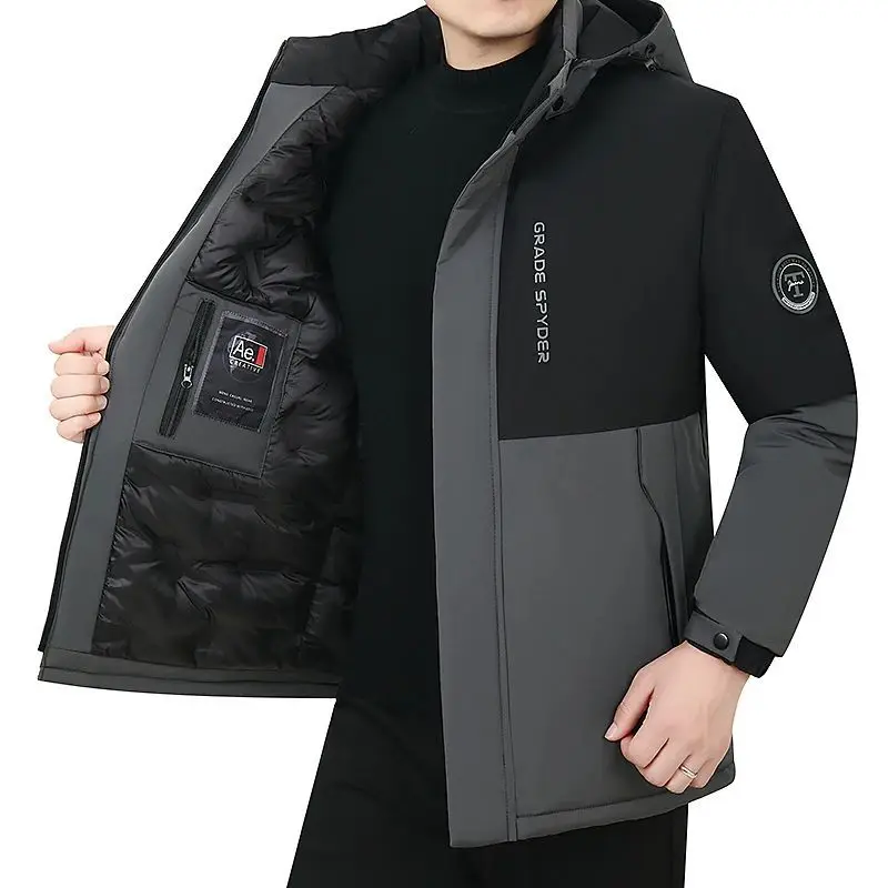 

Мужские осенние повседневные ветрозащитные парки с капюшоном, брендовая верхняя одежда, шляпа, прямые брюки, восьмиteen, молодежные витали Sle