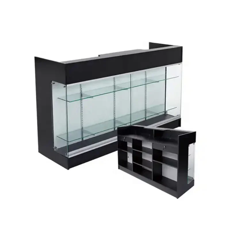 

Commercial Wooden glass cashier counter Table Display Checkout Desk Retail display checkout stand