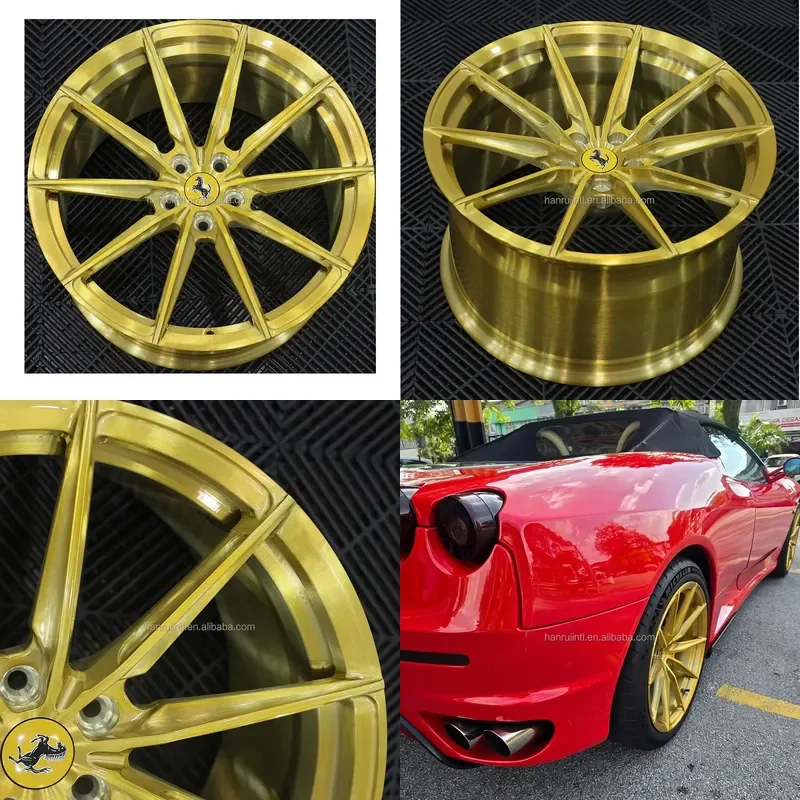 

i Customized 5 Holes Brushed Silver Deep Concave 18 Inch Forged Wheels for 296gts F8 Roma Light Weight Racing Car