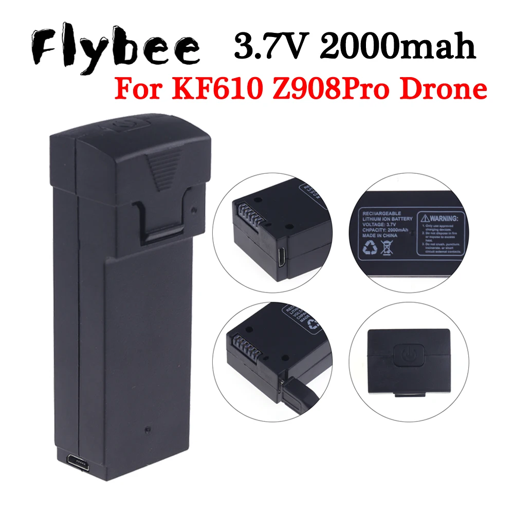 2000mAh 3.7V Drone Replacement Battery for KF610 Z908Pro RC Quadcopter Helicopter Lithium Battery Spare Parts Accessories