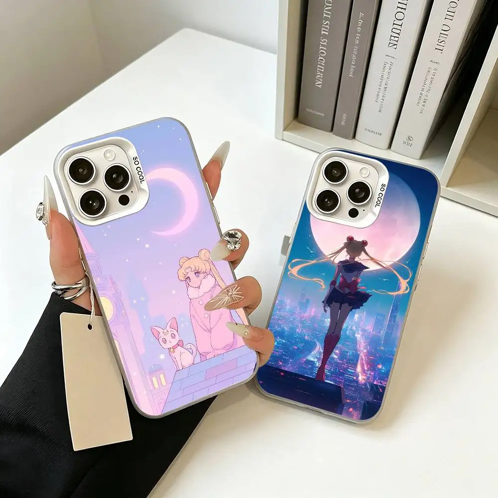 

Cartoon Sailor Moon-a Phone Case For iPhone 17,16,15,14,13,12,11 Plus,Pro Max,XS,White Silver phone case