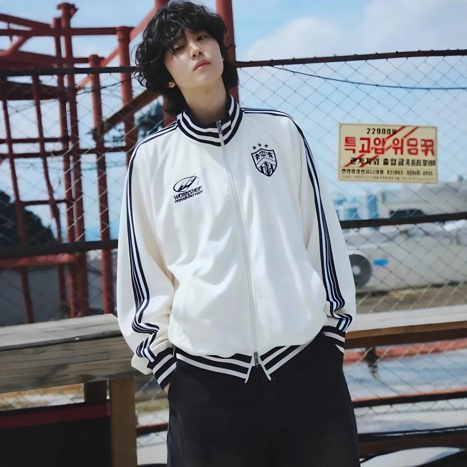 

Korean Sle Couple's Baseball Jaet Outerwear Cotton Thin Autumn Winter Men's Women's ort Coat Casual Trendy Brand TRAVEL