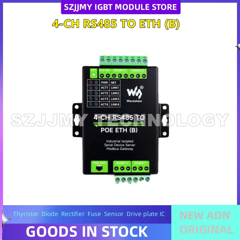 4-channel RS485 to RJ45 Ethernet port POE module Modbus gateway industrial isolated serial port server