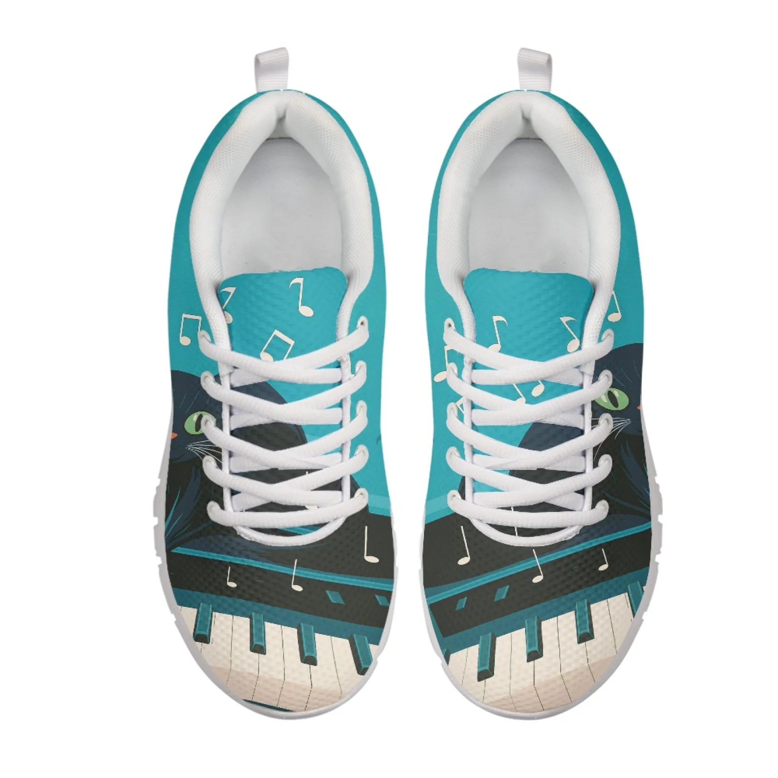 Coloranimal Lace Up Lightweight Running Shoes for Womens Women Sneakers for Work Musical Notes
