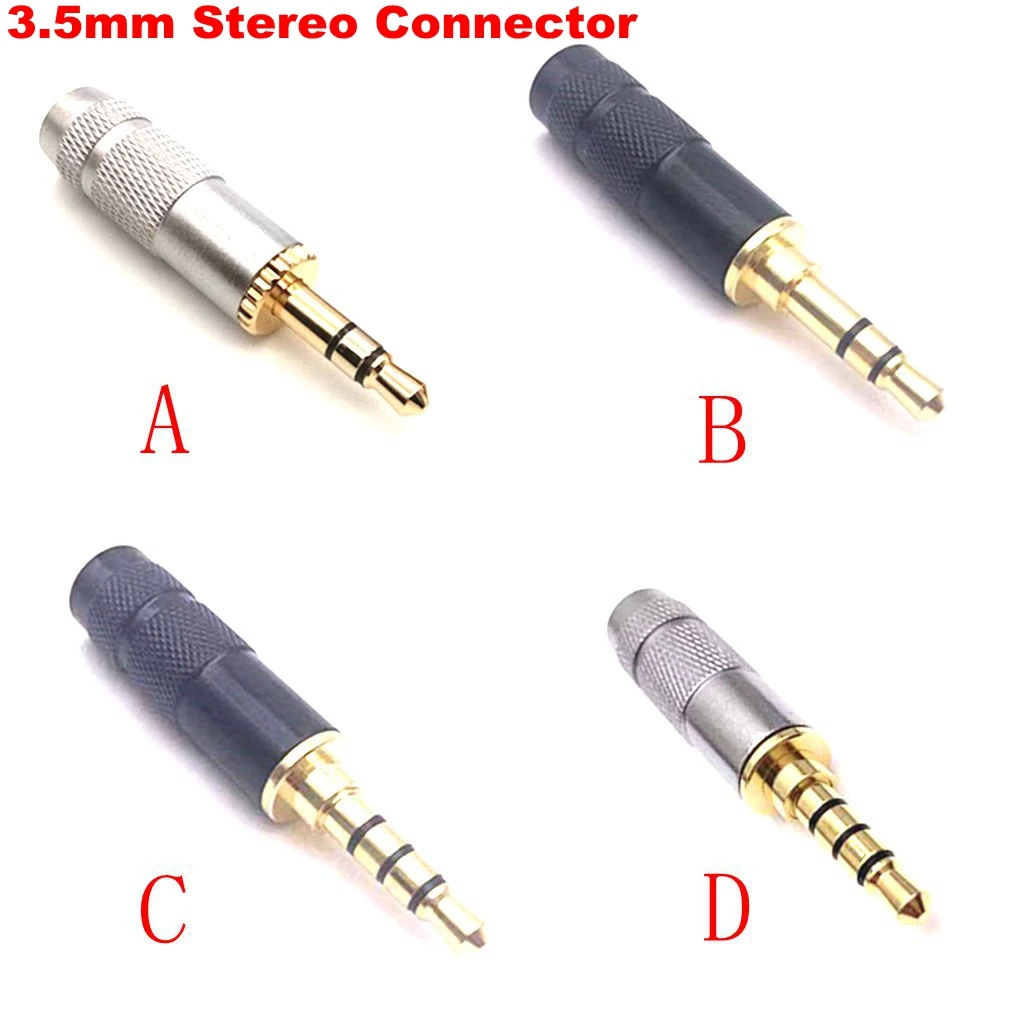 1 قطعة استبدال 3.5 مللي متر ستيريو 4 القطب 3 القطب ذكر إصلاح سماعات الصوت جاك موصل قابس لحام لمعظم سماعة جاك #1