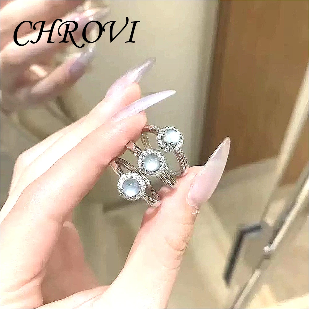 

High-grade 925 Sterling Silver Zircon Ring for Women, Ancient Style White Moonlight Index Finger Ring jewelry