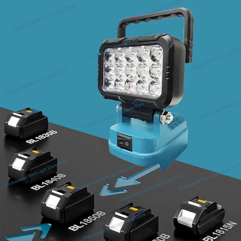 3 inch Cordless LED Work Light For Makita 14.4V-18V Li-ion Battery Lantern Outdoor Flashlight Camping Lamp Emergency Lighting