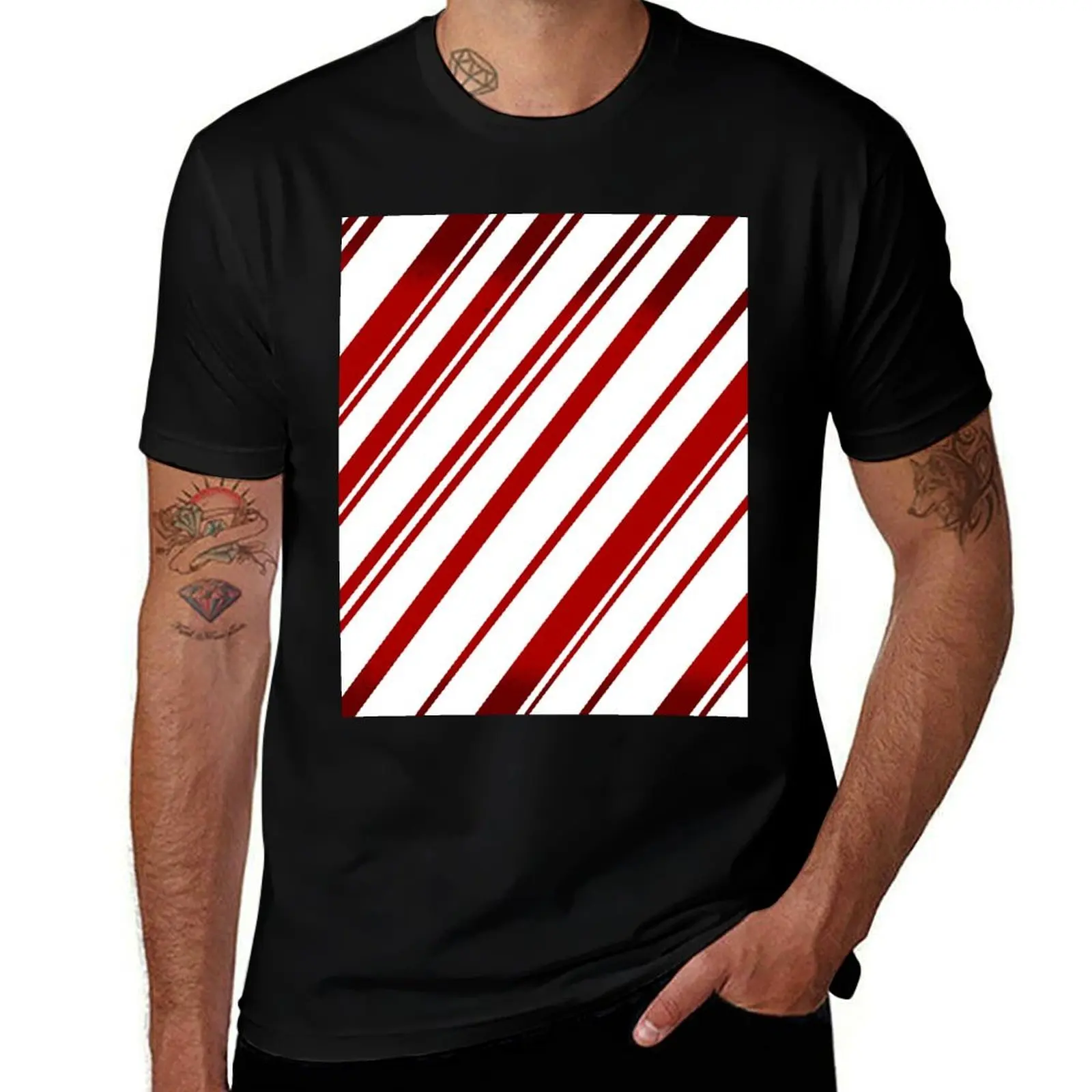 

Candy Cane Stripes T-Shirt graphic t shirts for man cotton t shirt pack man t shirt luxury T-Shirt