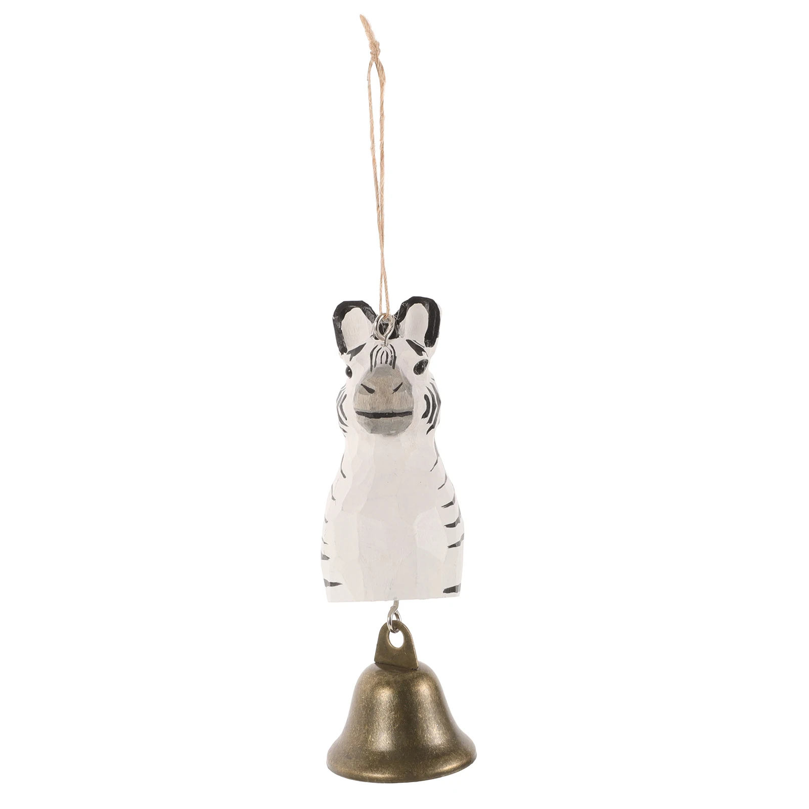 H crafted Wooden Zebra Bell Vintage Craft naments Hanging Cowbells Camping Chime Motorcycle Animal Hanger Backpacking Ring