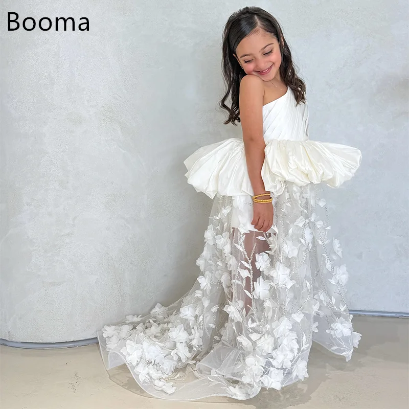 

Booma A-Line Shiny Flowers Girl Dresses Wedding Party Dress for Kids Girls Prom Gowns Flowers Sleeveless Customized