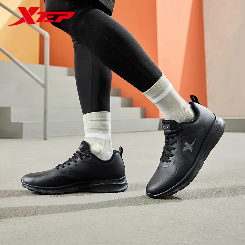 Xtep 9839 اثنين من الأحذية القطنية الرجالية 2024 الشتاء الجلود الاصطناعية لينة وحيد خفيفة الوزن مستقرة أحذية رياضية 876419370045