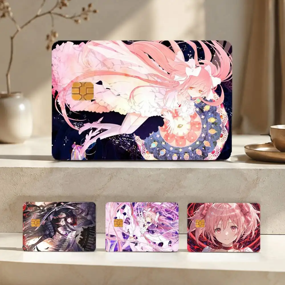 

Puella Magi Madoka Magica Anime Girl Cute HD Waterproof Card Skins Protective Stickers for Credit Bank Game Cards