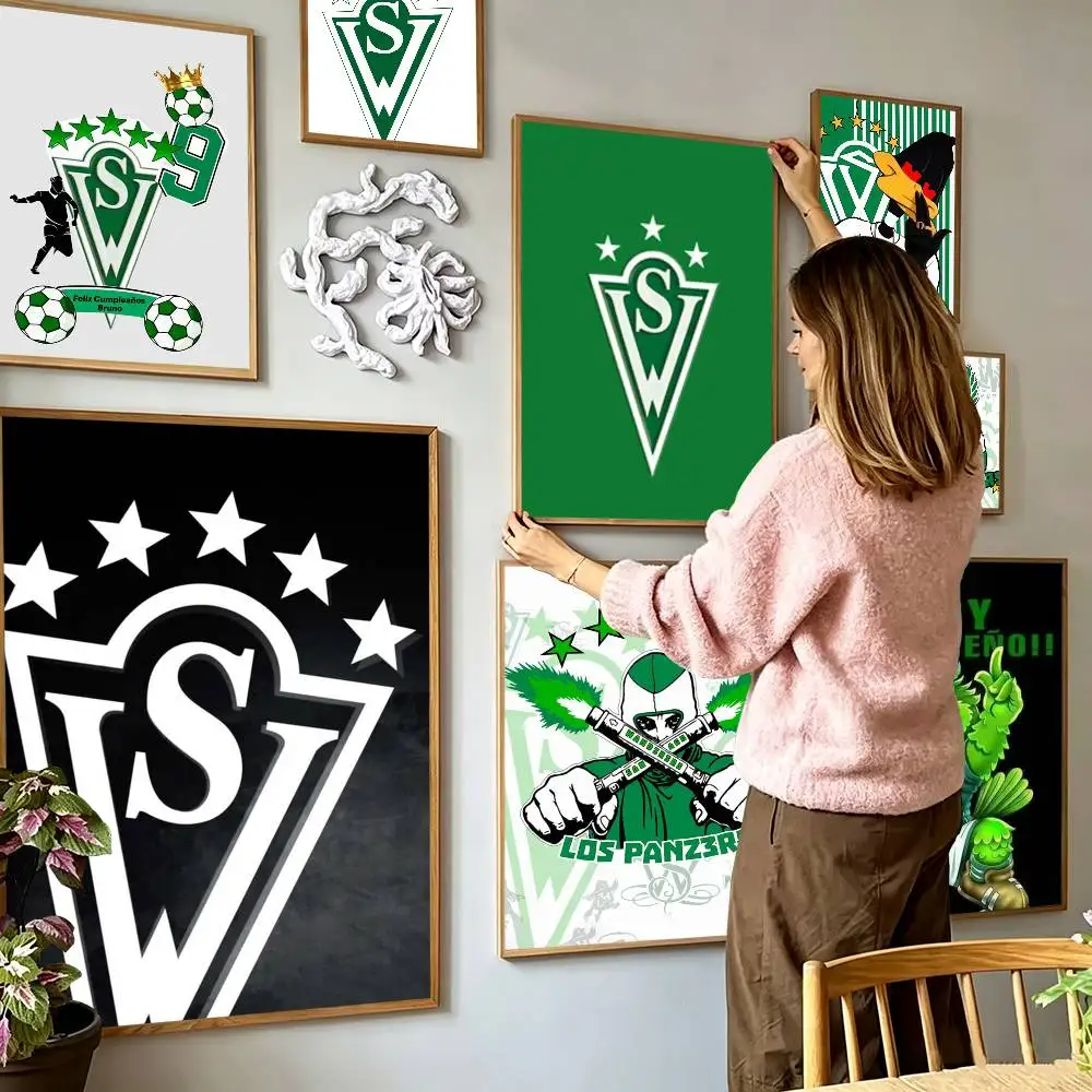 Cool S-Santiago W-Wanderers-1892  Poster Waterproof Wall Art Sticker For Bar Living Room Vintage Decor High Quality Print Gift