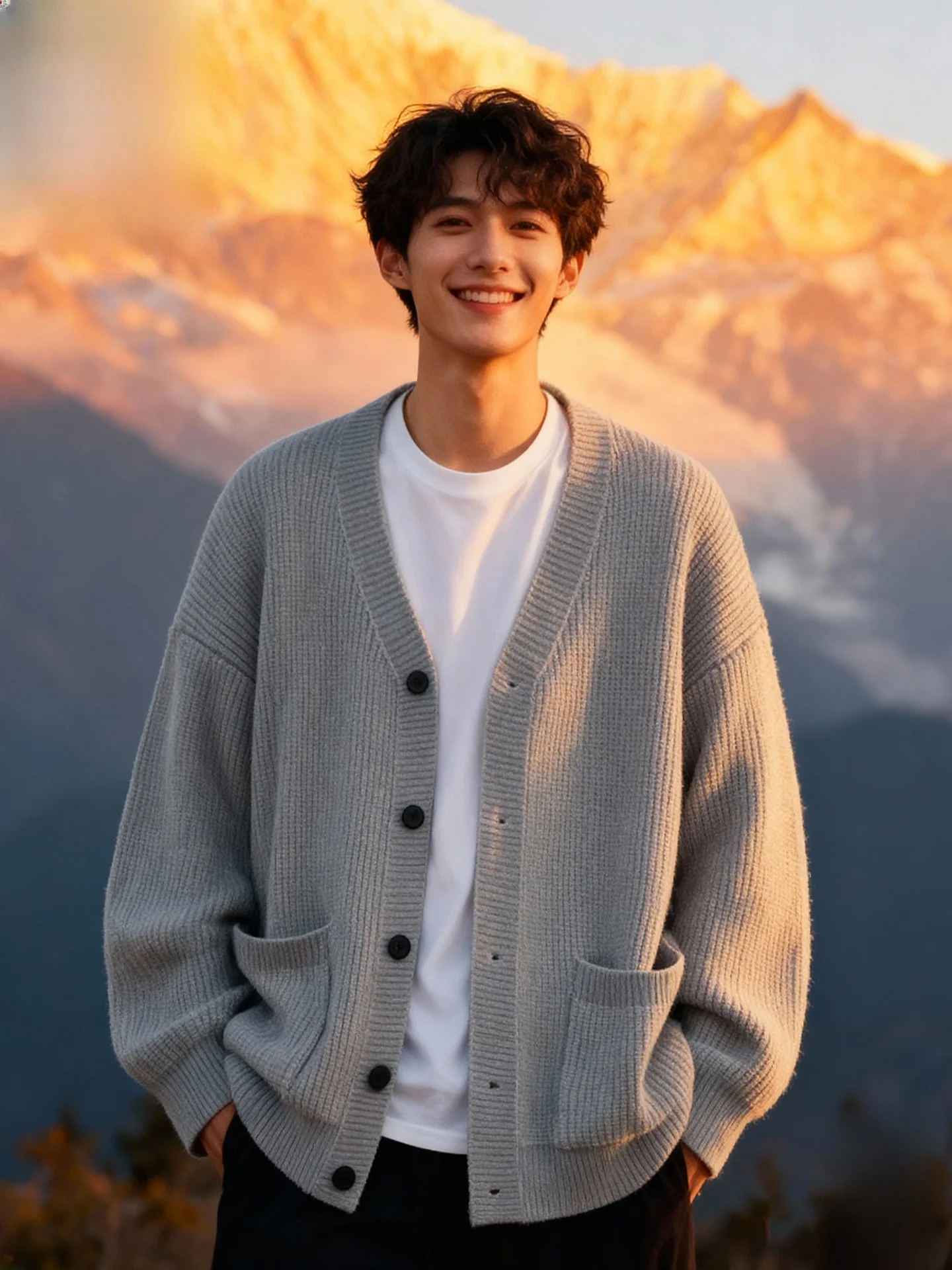 

M V-ne Open Cardigan Knitted Sweater Leisurely Sle Long Sve Warmth And Softn Autumn Winter Coat for Men