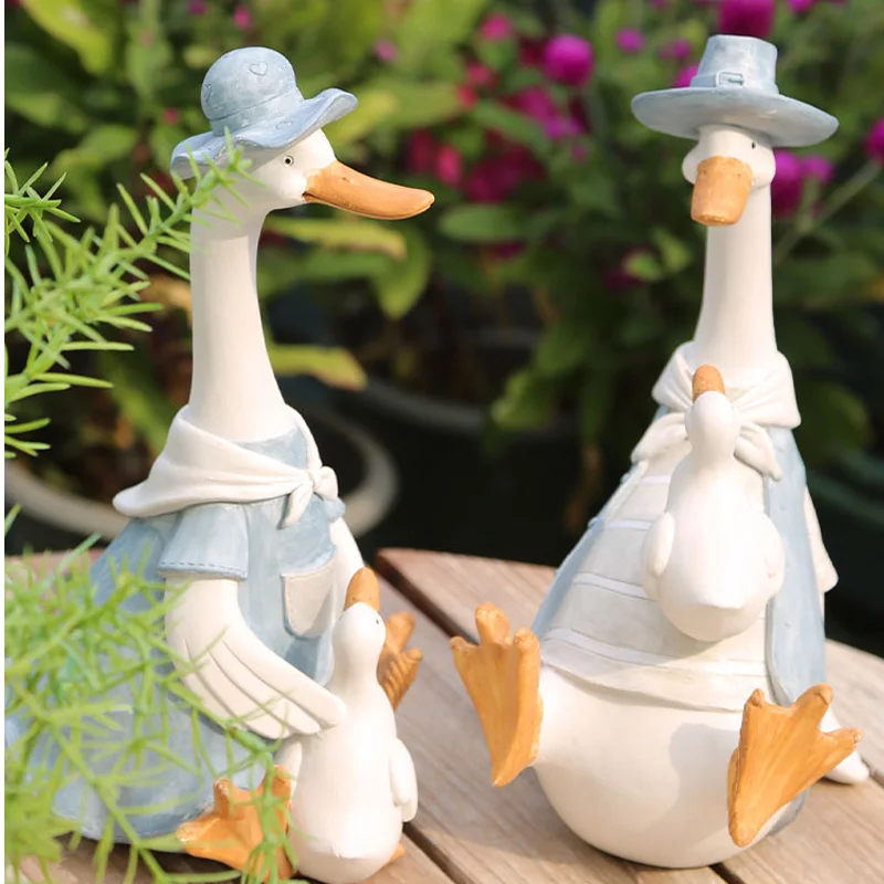 

Pastoral Resin Couple Duck Desktop Decoration Cartoon Animal Balcony Garden Courtyard Outdoor Figurines