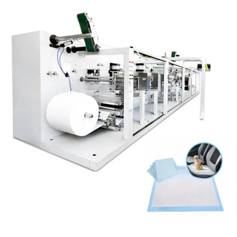 Automatic Pets Under Pad Medical Absorbent Pad Making Machine Adult Diapers Non Woven Sanitary Baby Pads Machine Customized