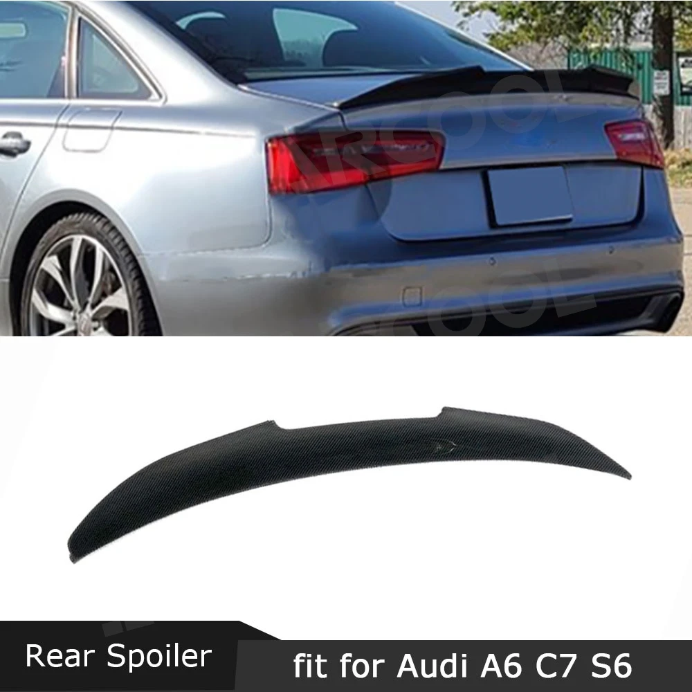 

JMCARCOOL для Audi A6 C7 S6 2012-2019 задний спойлер из углеродного волокна, отделка заднего багажника, спойлер задней качки, крышка, крыло