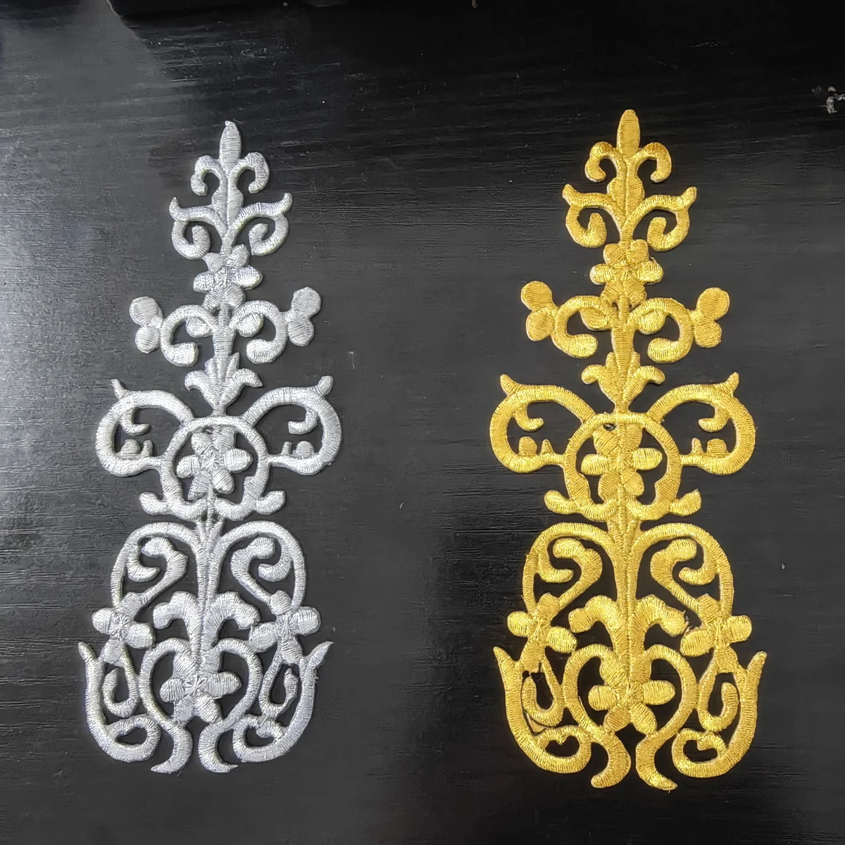 5 sztuk naprasowanych naszywek z haftem, złoty krzyż Jezusa Chrystusa, aplikacje z koronki, ozdoby do cosplay, tkaniny, złoto i srebro, 15,5 cm * 6 cm