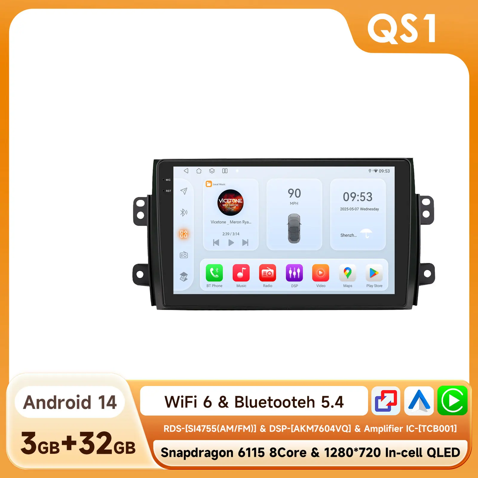 Hizpo Android Car Radio for Suzuki SX4 2006-2013 Fiat Sedici 2005