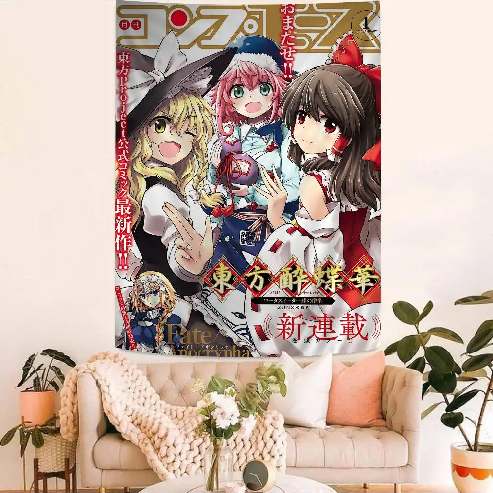 Anime T-Touhou Project Colorful Tapestry Wall Hanging Bohemian Wall Tapestries Mandala Wall Art Decor