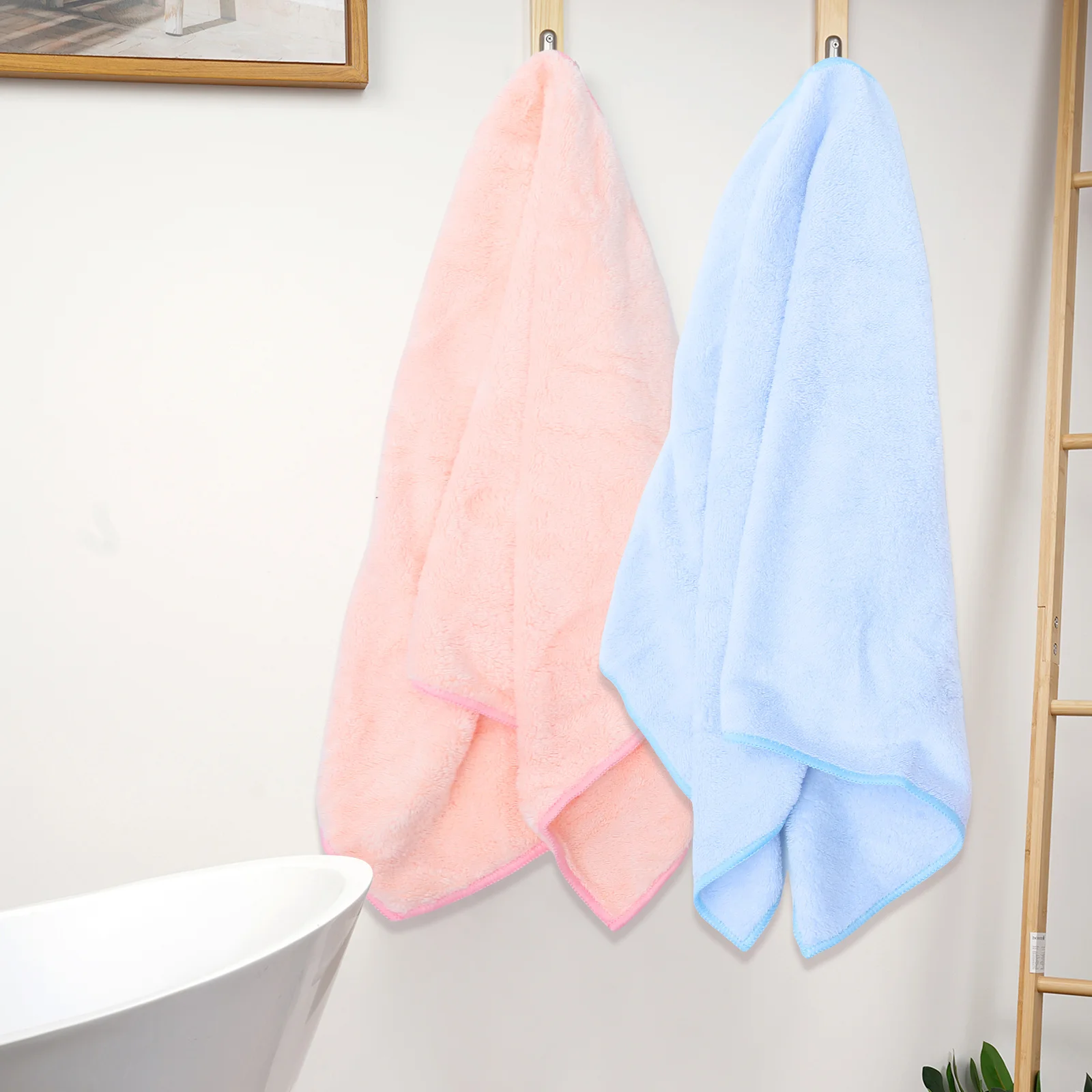 

3Pcs Absorbent Coral Fleece Towels Soft Dry Face Hair Washcloths Multipurpose Large Bathroom Towels