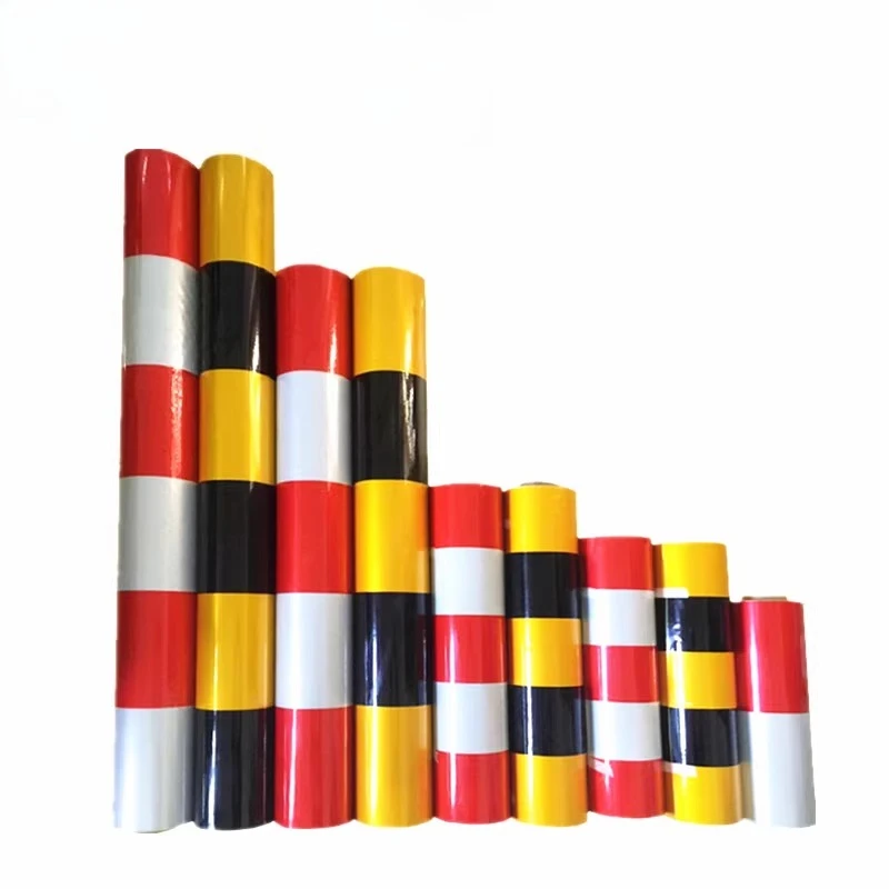 Red white yellow and black warning pile reflective film utility pole reflective sticker traffic film power anti-collision pillar