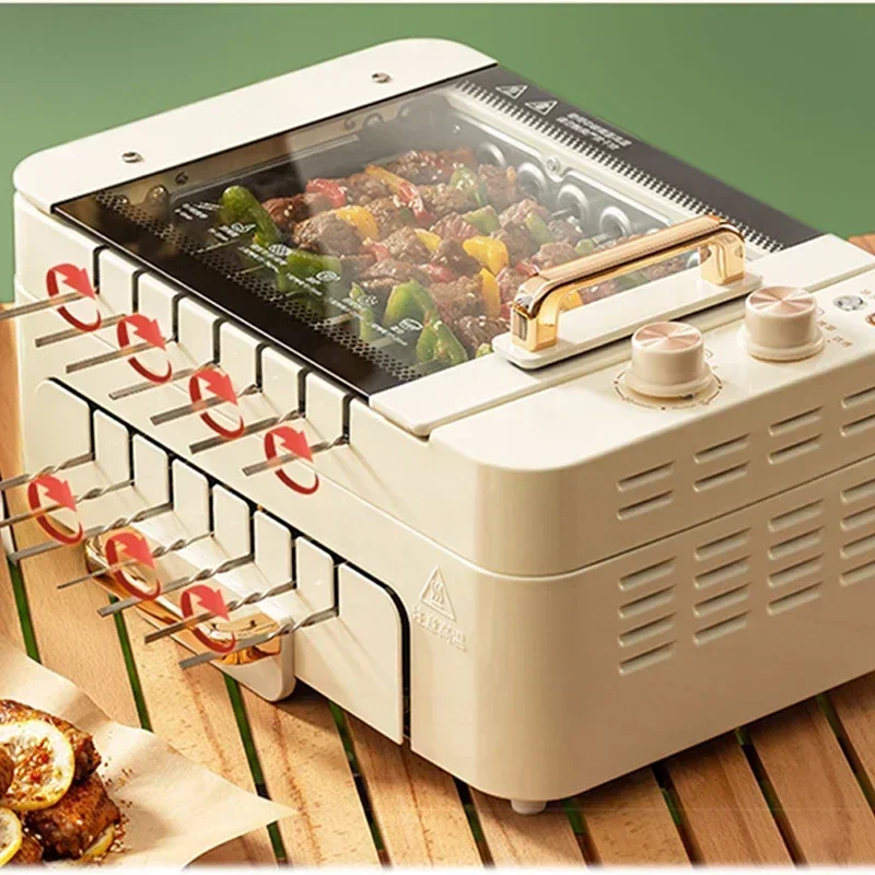 

Multi Functional Smoke-free Electric Grill, Upgraded Electric Baking Tray, Fully Automatic Rotating Barbecue Pot, Integrated Pot