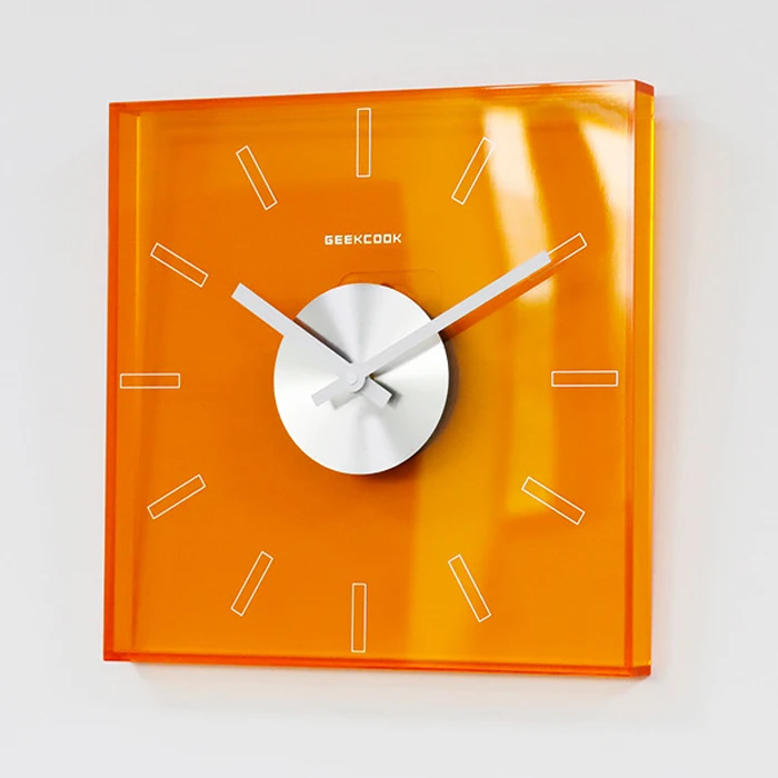 The product can be customized. Square decorative clock, minimalist style wall clock