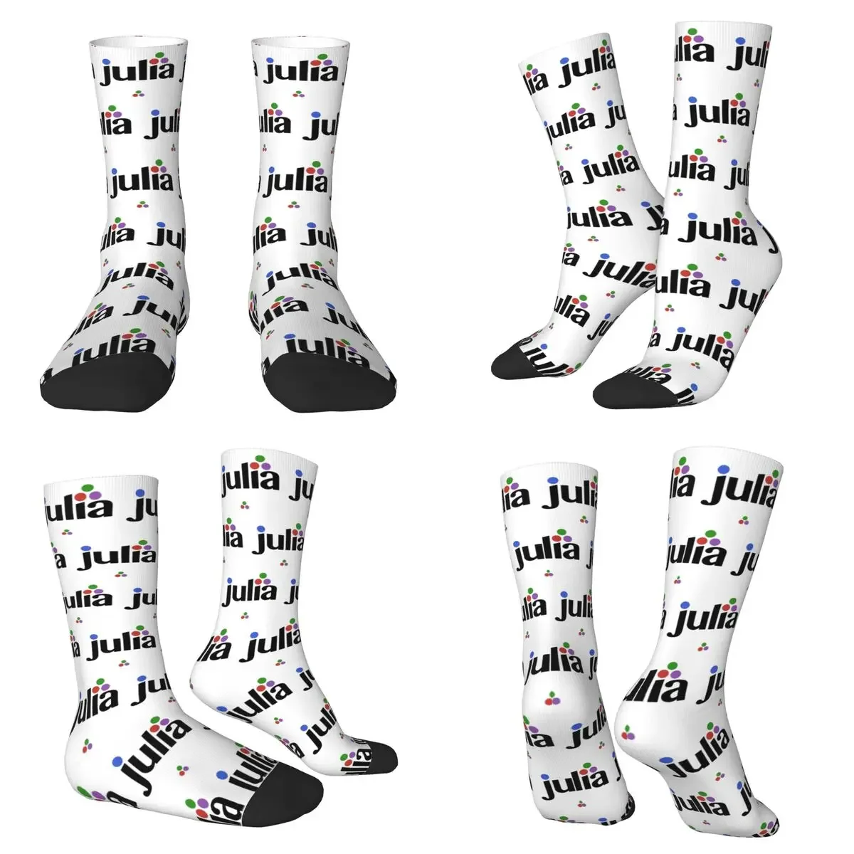 

Julia Hex Logo Socks Harajuku Sweat Absorbing Stockings All Season Long Socks for Man Woman Valentine's Day Gifts