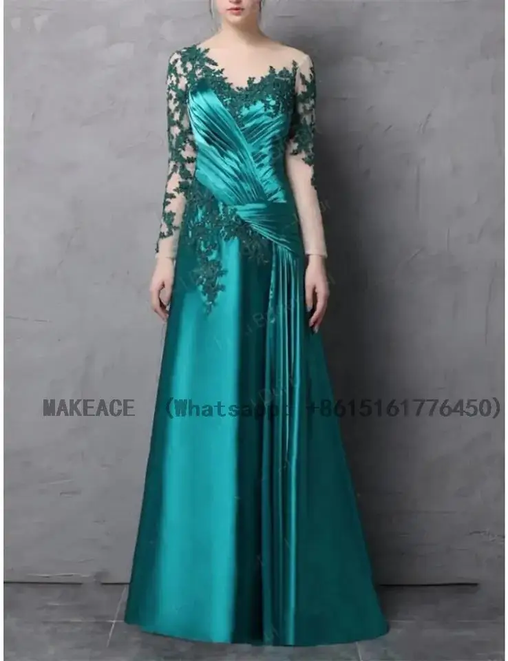 

Long Sleeves Mermaid Green Mother of the Bride Dresses 2023 Women's Dresses for Party 2023 Wedding Party Dress