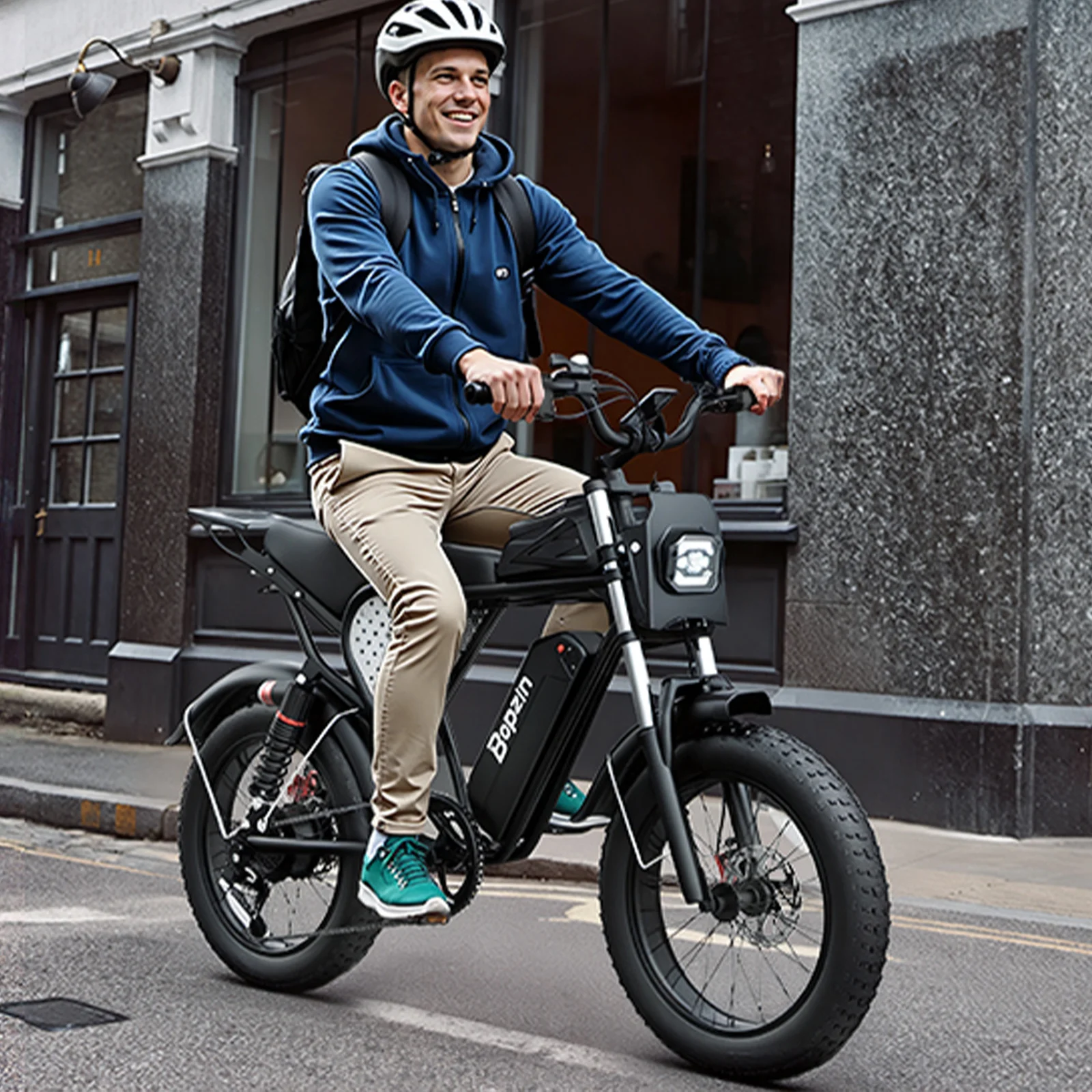 

Велосипед электрический All Terrain Ebike 48V 25Ah с полной подвеской, широкими шинами, сигнализацией, Bluetooth и литиевой батареей для города
