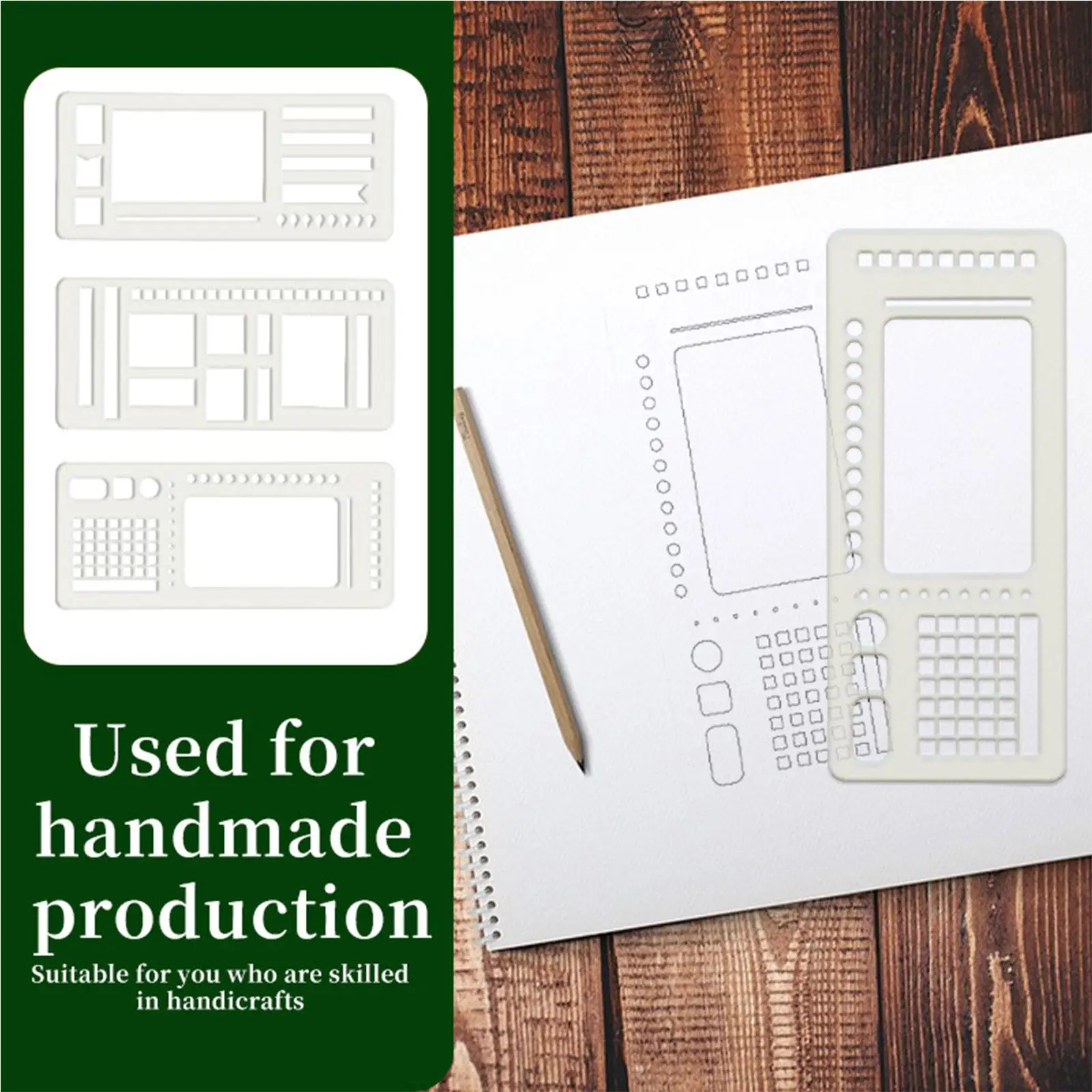 Scrapbooking Journal Stencils Kit PVC Drawing Templates for Diary Card Making Tracker and Crafts