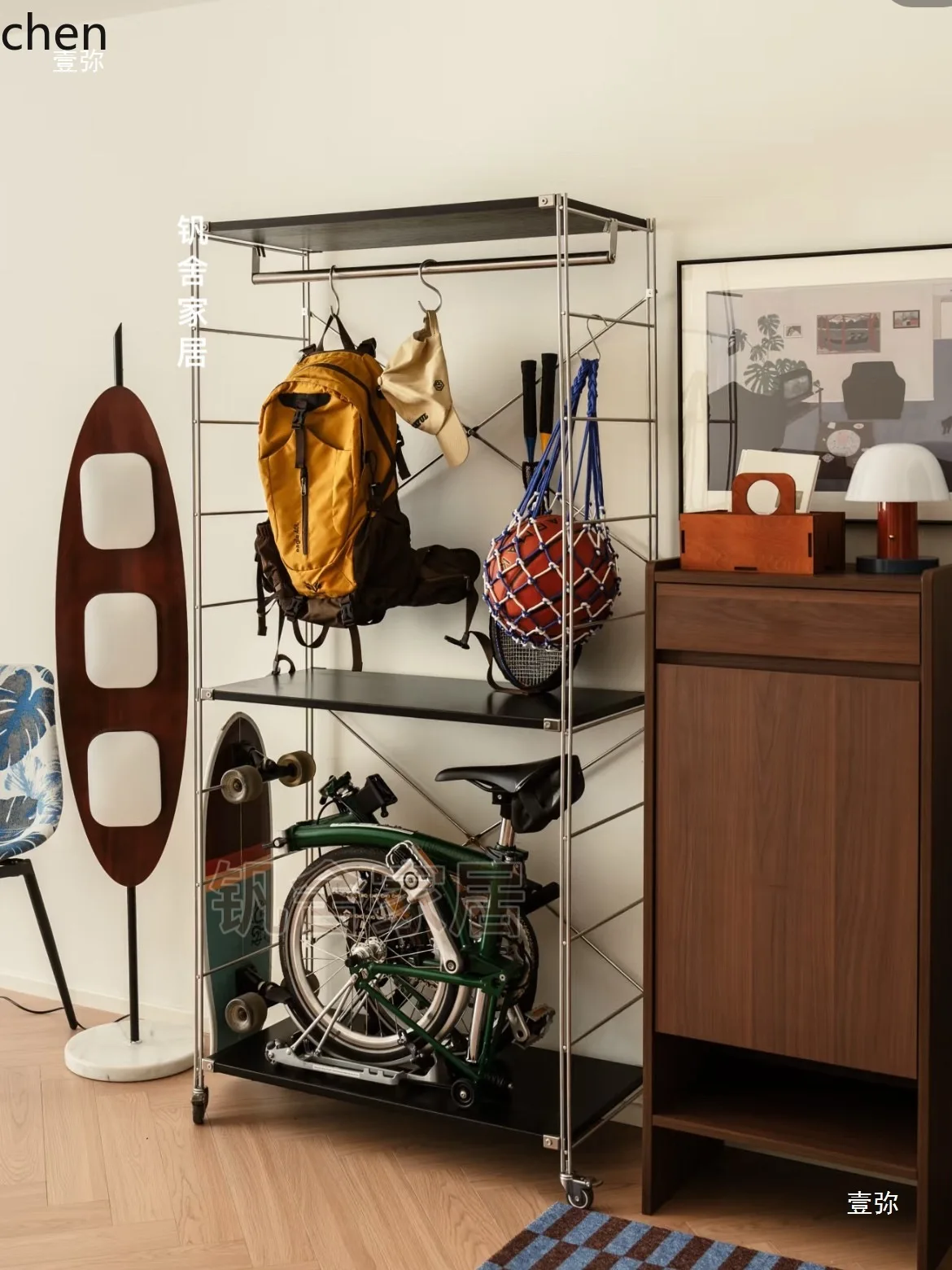 YFY  folding bicycle storage rack display rack parking rack small cloth entrance storage three-dimensional garage
