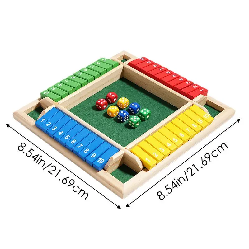 Game Table Gift Parent-Child Game Digital Board Children\'s Toys Games Wooden Number Game Shut The Box Dice Game