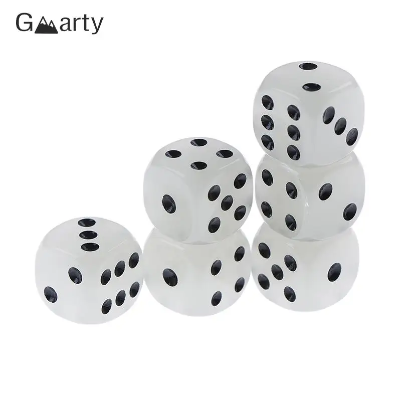 6Pcs 16mm Luminous Dice 6 Sided Noctilucent Dice Night Light Round Corner Fun Bar KTV Entertainment Game Dices Drinking Tool