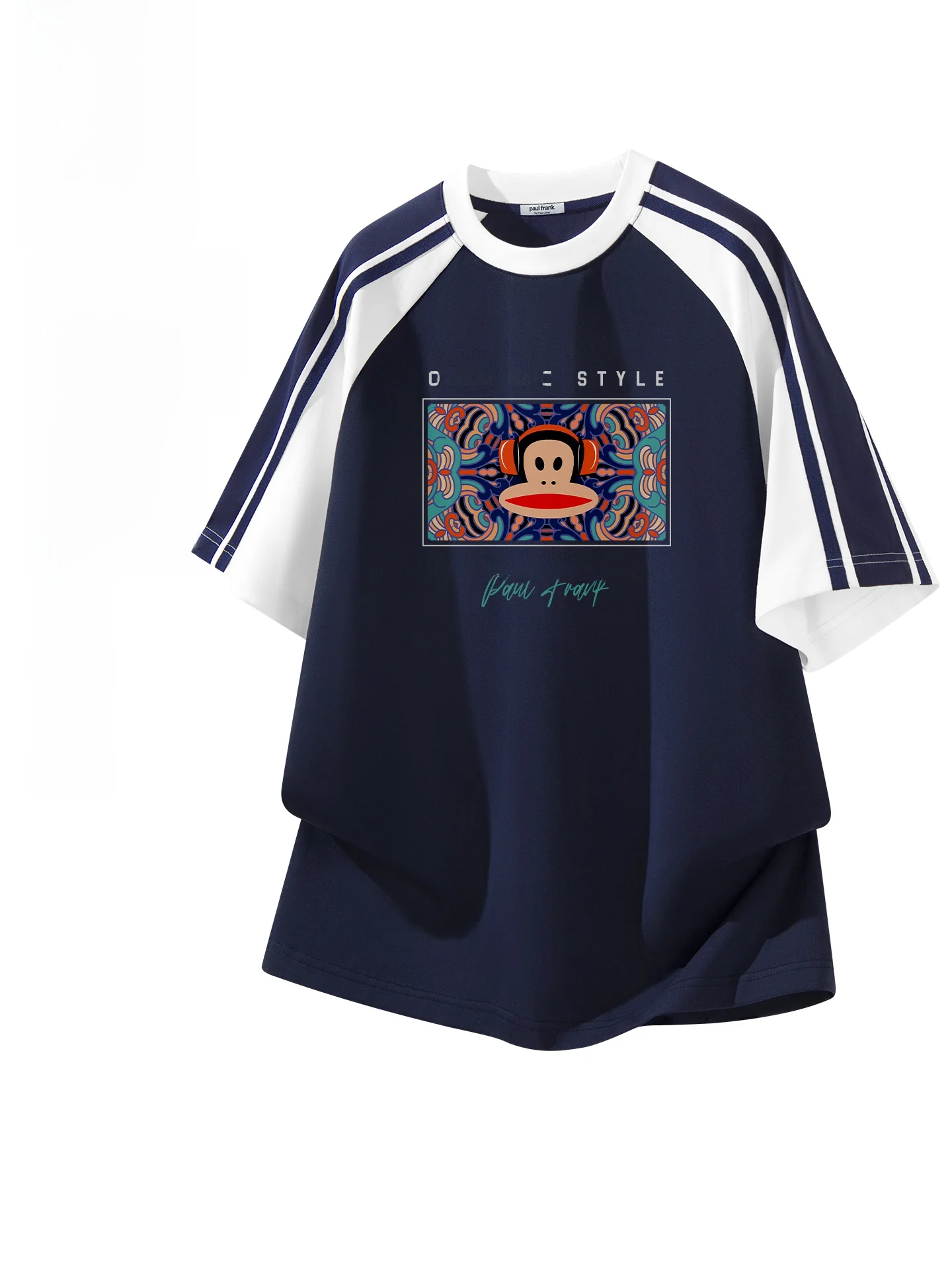 

Loose Fit ort Sve T-irt Men's Summer Color Blo Print Breathable Casual Cotton Polyester Blend Tee