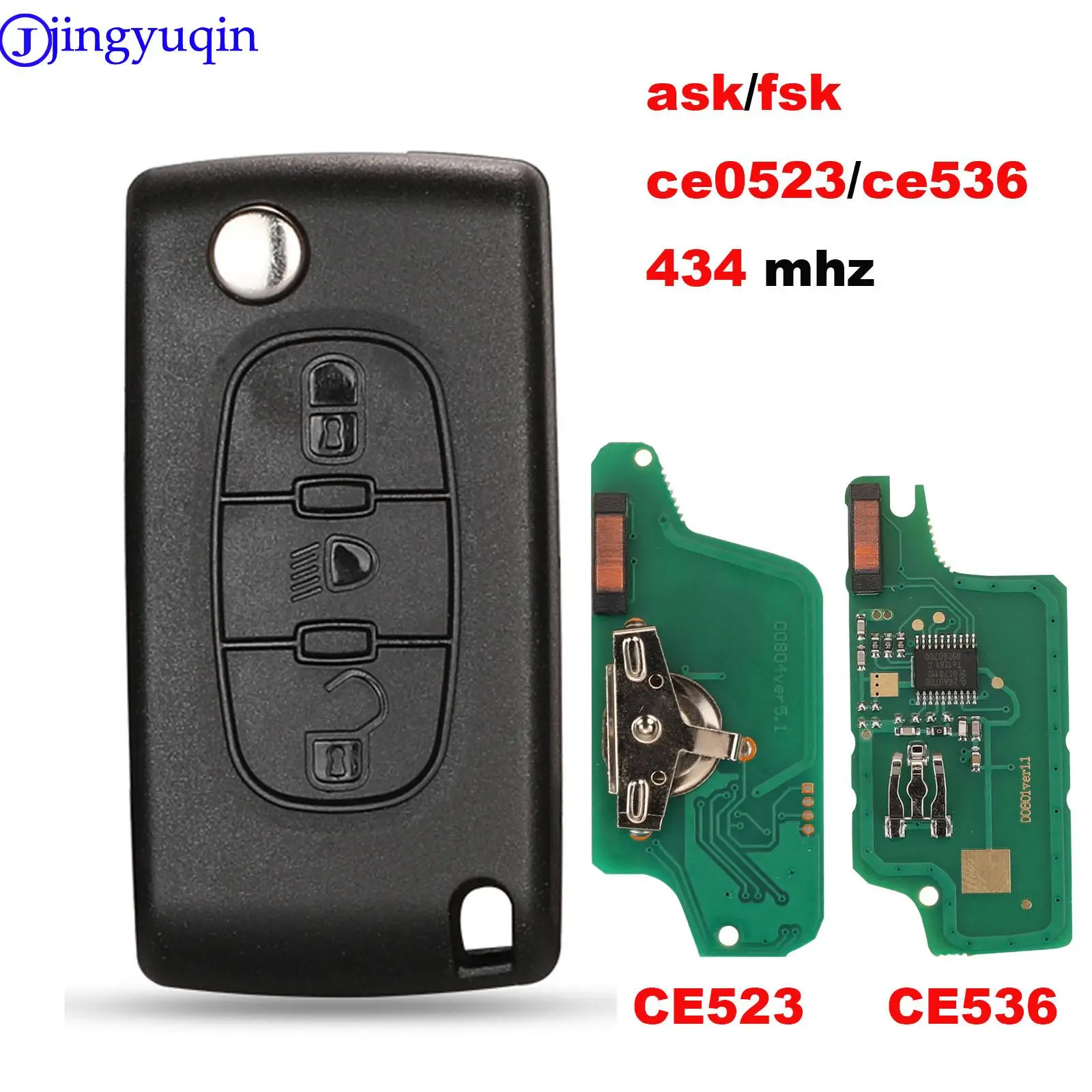 

Jingyuqin Ce0523 Ce0536 ASK/FSK 433 МГц ID46 Для Peugeot 407 307 308 607 Для Citroen C2 C3 C4 C5 C6 C8 Автомобильный ключ VA2/HU83 Лезвие