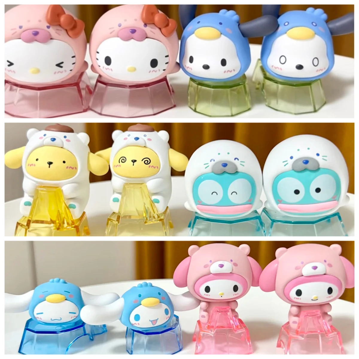 

Genuine Sanrio Characters Glacier Series Stackable Minis Blind Bag Figurines Desk Decor Collectible Toy Gift