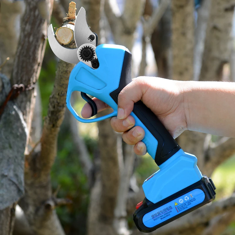 

202532mm Tree Pruning Shear Garden Electric Scissors Professional Battery Powered Cordless Electric Pruning Shears