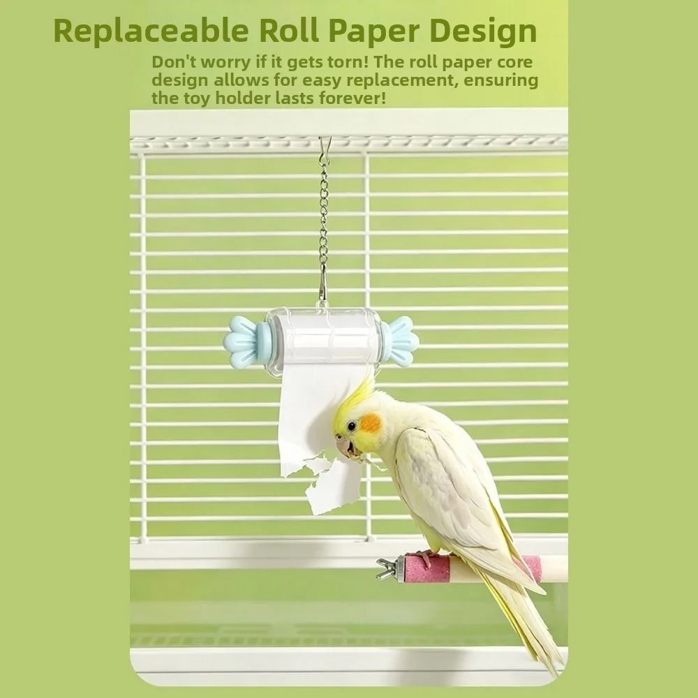 Bonbonförmiges Vogel-Zertrümmerungsspielzeug mit Verstellbarer Kette, Wiederverwendbares Rollpapier-Spielzeug für Papageien – Detail 11