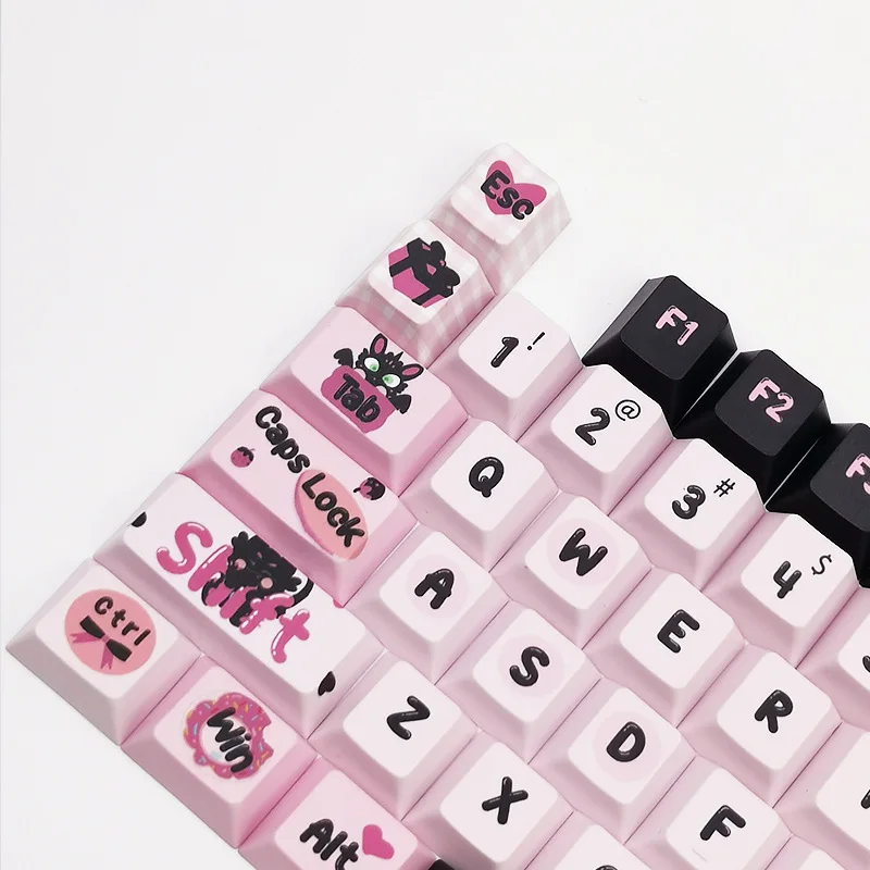 Anime Dragon Theme Keycaps Set PBT Pink Cute Caps custom MOA/cherry Profile Gaming Key Caps for Mechanical Keyboard Accessory