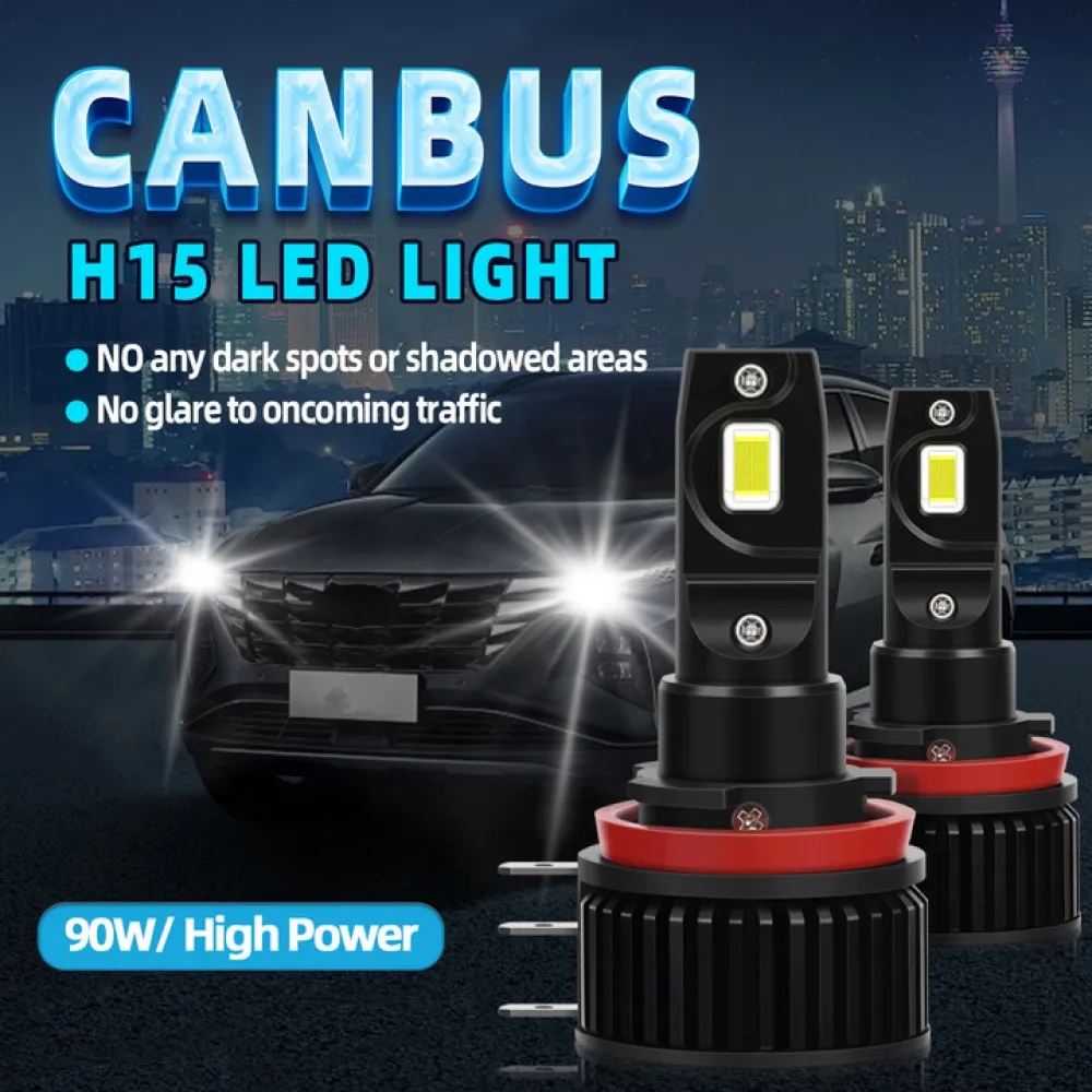 

H15 LED Headlight Bulbs For VW Golf GTI Jetta Tiguan Canbus Lamps High Beam Car Daytime Running Lights DRL for BMW Mercedes Audi