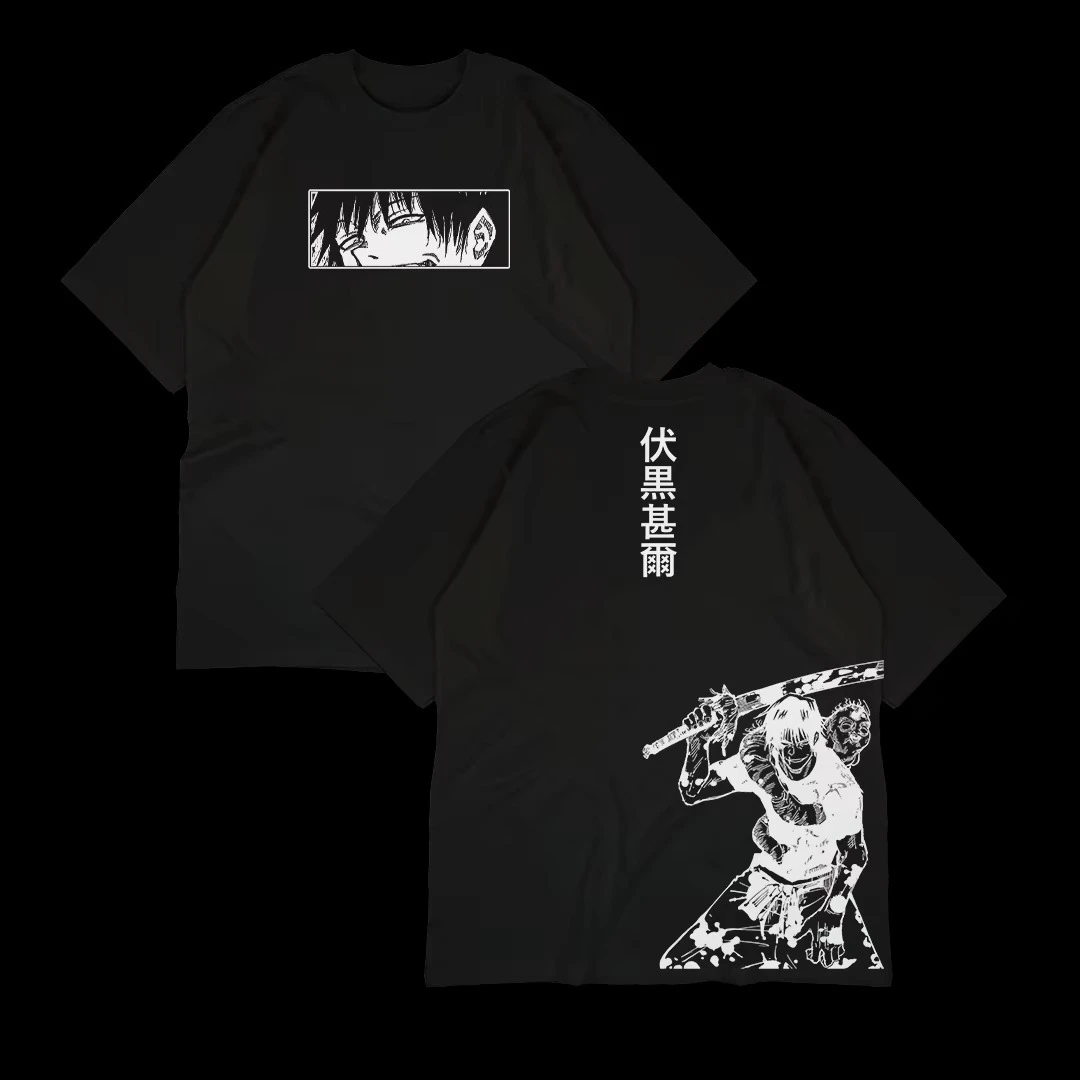 2026 جديد JJK Toji بندقية تي شيرت مطبوع النساء الرجال انمي ياباني مانغ الجرافيك قصيرة الأكمام الثقيلة القطن المحملة الإناث الذكور الملابس #1
