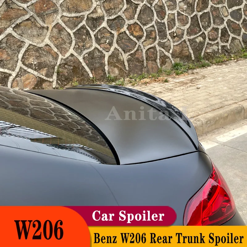 

For Mercedes-Benz W206 New C-class 2021 2022 2023 Sedan Spoiler ABS Plastic Car Rear Wing Retrofit Body Kit Decorate Accessories