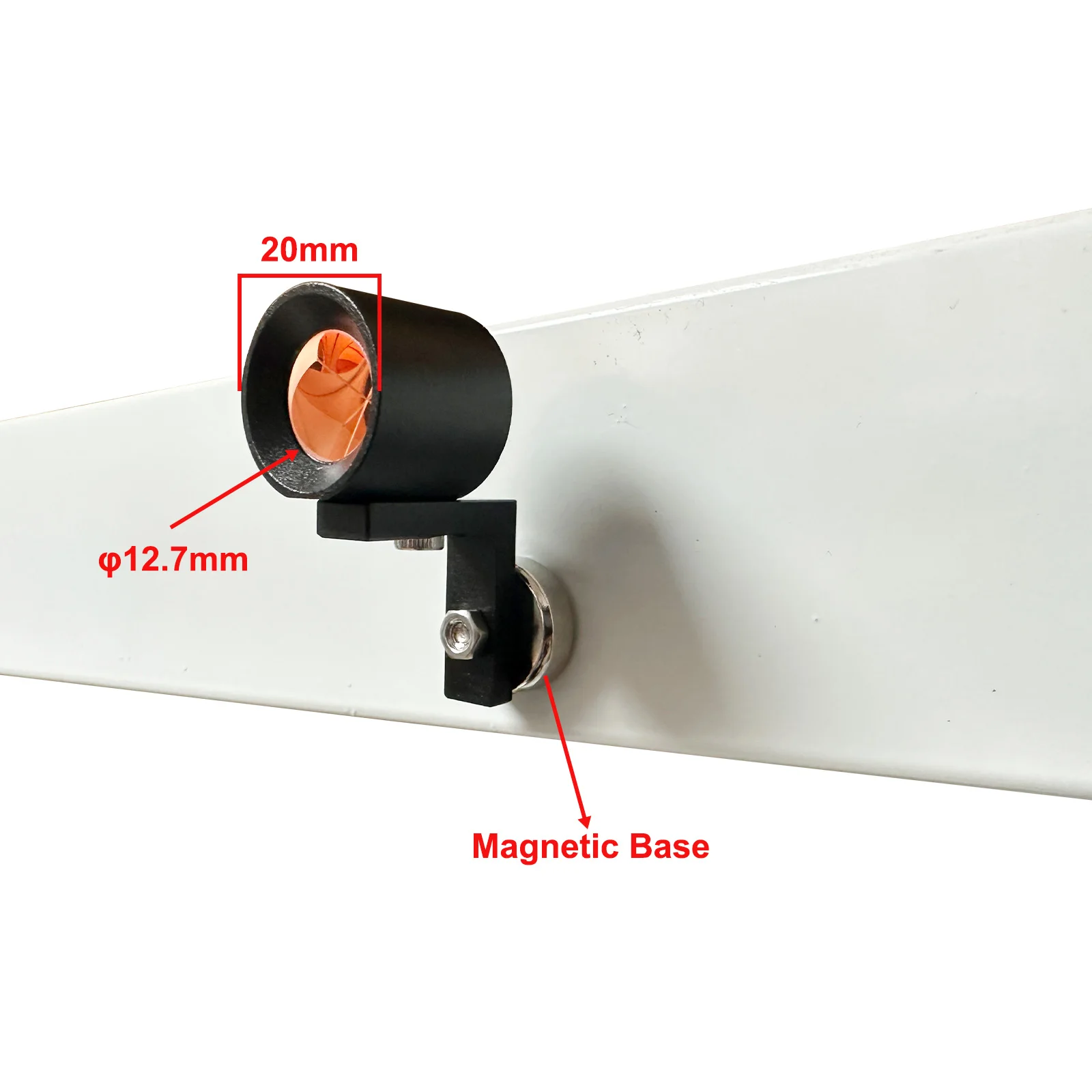 MP110S Mini Prism L-Bar Micro Mini Prism 12.7mm Super Mini Prism, Thumb Size L-Type Ultra Small Prism for Surveying Construction