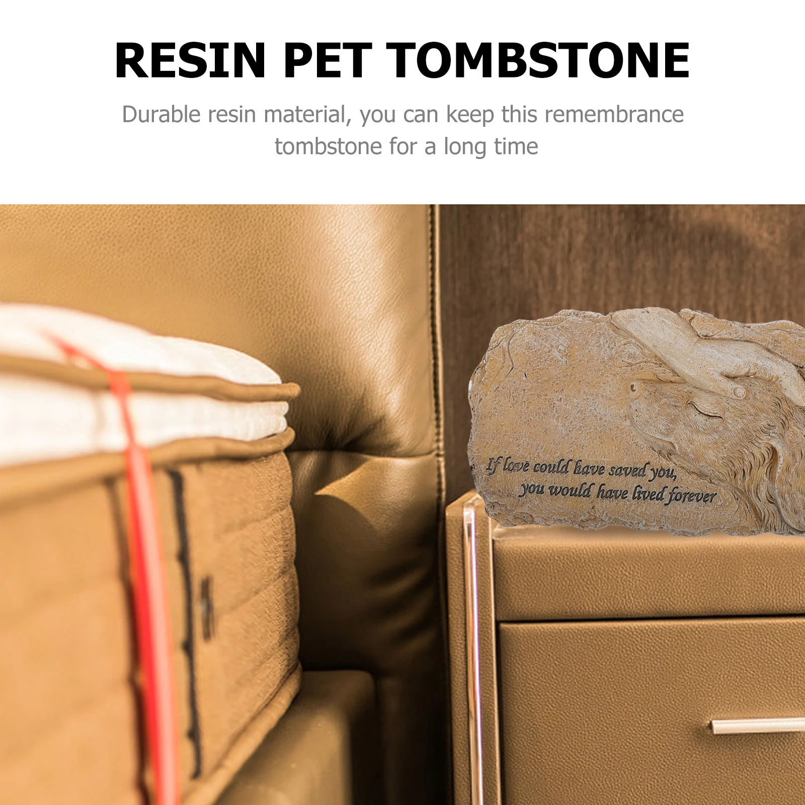 

1 pc Pet Memorial Grave Resin Statue Garden Ornament Dog Tribute Durable Waterproof Pet Memorial Stone Marker Stone Resin