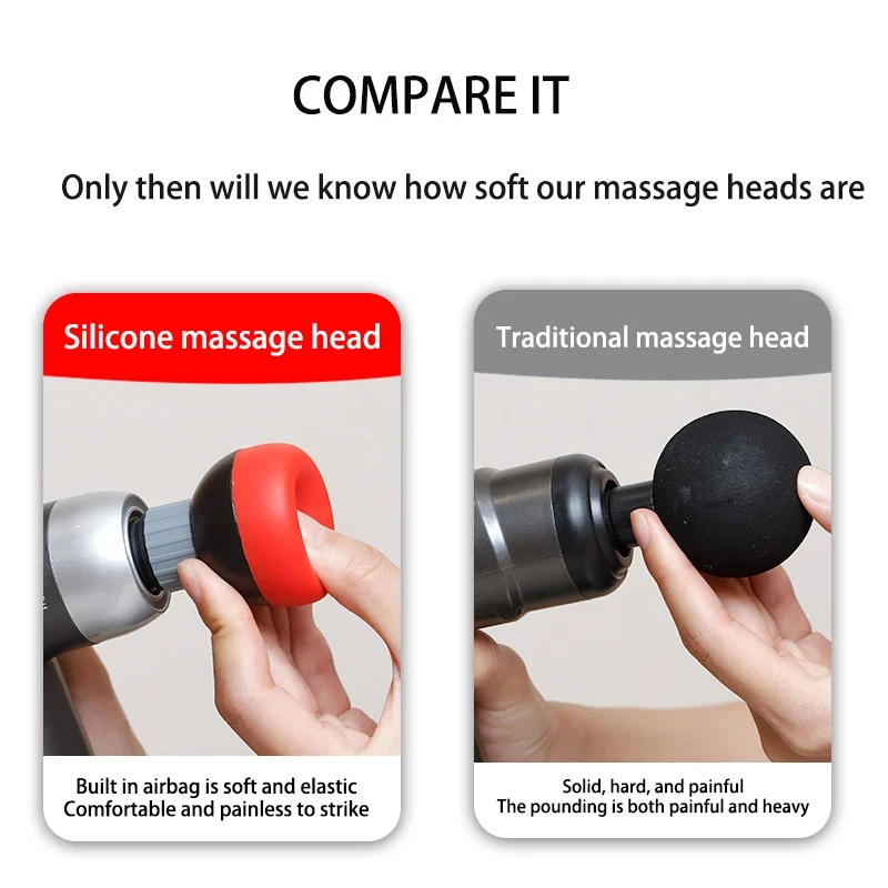 Fascia gun massage head 12mm-18mm caliber massage gun accessoriesl silicone soft head for deep tissue muscle relaxation gallery 4