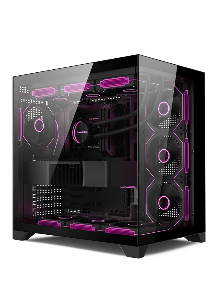 Elektrische trein Dreamland PRO ATX moederbord PC gaming 360° watergekoelde kamer met zeezicht Dubbelzijdige glazen gamingcomputerbehuizing - afbeelding 2